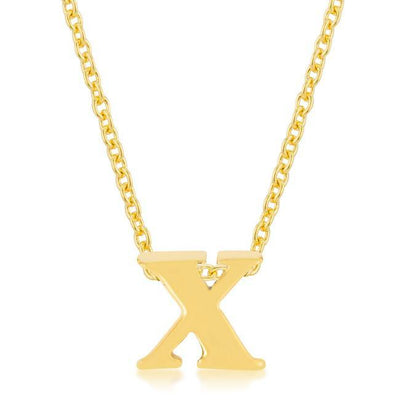 Golden Initial X Pendant - AMIClubwear