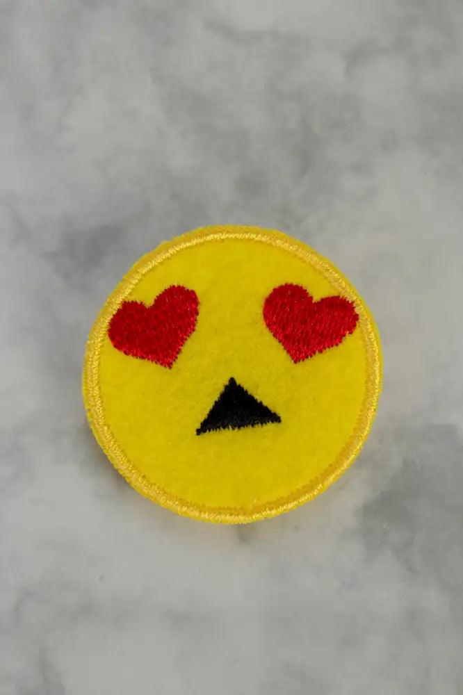 Heart Eyes Heart 2pc Embroidered Emoji Fabric Patch Miscellaneous Accessory - AMIClubwear