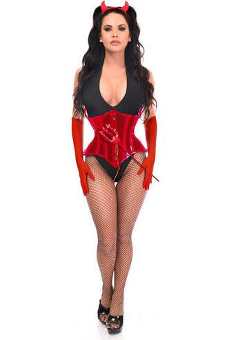 Lavish 4 PC Red Festival Devil Corset Costume - AMIClubwear