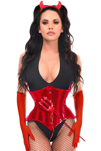 Lavish 4 PC Red Festival Devil Corset Costume - AMIClubwear