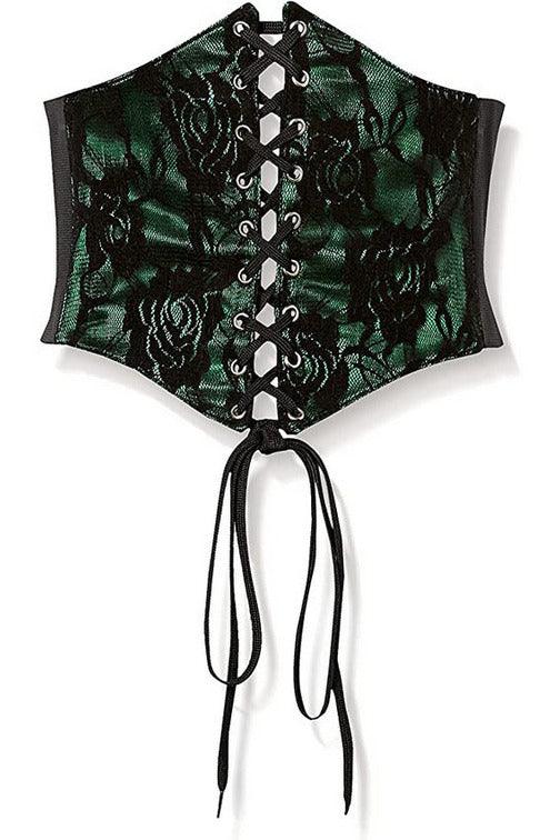 Daisy Corsets Lavish Green Wblack Lace Overlay Corset Belt Cincher Amiclubwear 2205