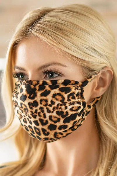 Leopard Print Reusable Mouth Face Mask - AMIClubwear