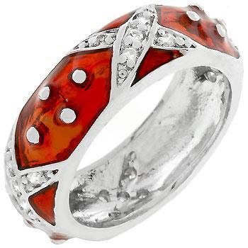 Marbled Ruby Red Enamel Ring - AMIClubwear