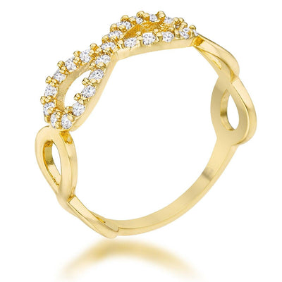 Mina 0.35ct CZ 14k Gold Infinity Ring, <b>Size 5</b> - AMIClubwear