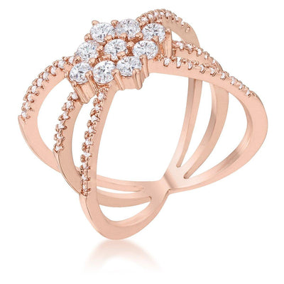 Mindy 0.8ct CZ Rose Gold Delicate Triple Wrap Ring - AMIClubwear