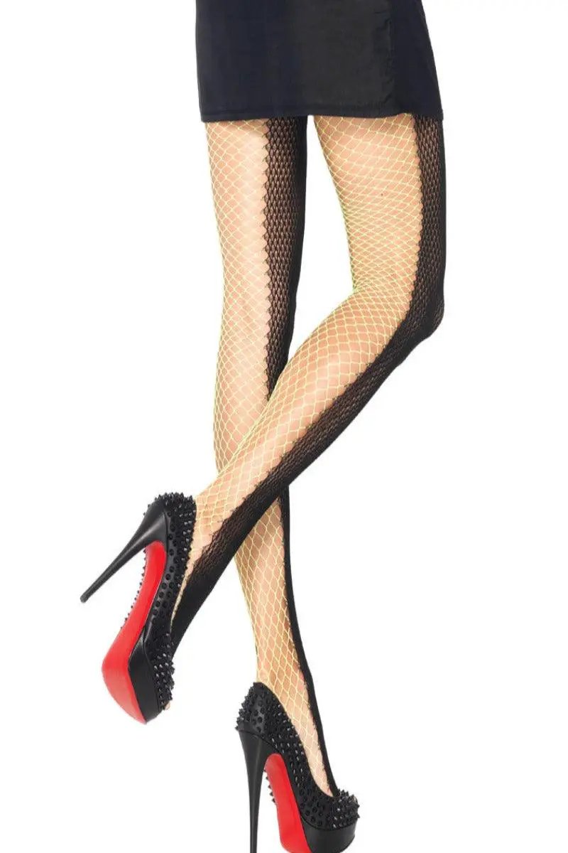 Neon Lime Black Two Tone Net Pantyhose – AMIClubwear