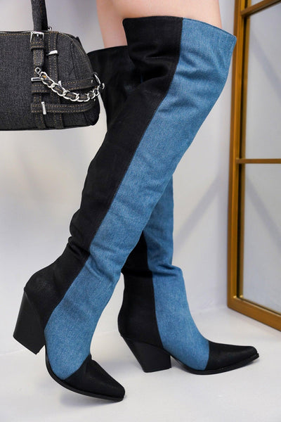 LOWA - BLACK Thigh High Boots - AMIClubwear