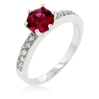 Petite Garnet Red Engagement Ring - AMIClubwear