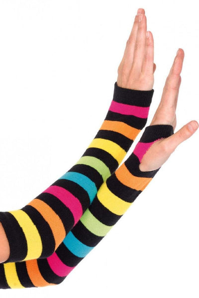 Rainbow Gauntlet Arm Warmer Gloves - AMIClubwear