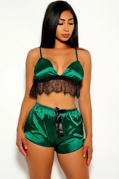 Sage Sleeveless Two Piece Lingerie Outfit - AMIClubwear