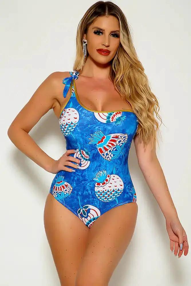 Sexy one-piece printed bikini swimsuit