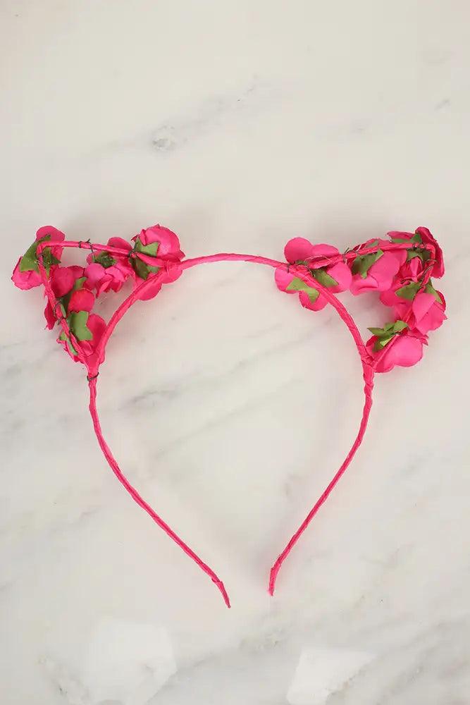 Sexy Fuschia Flower Accent Headband - AMIClubwear