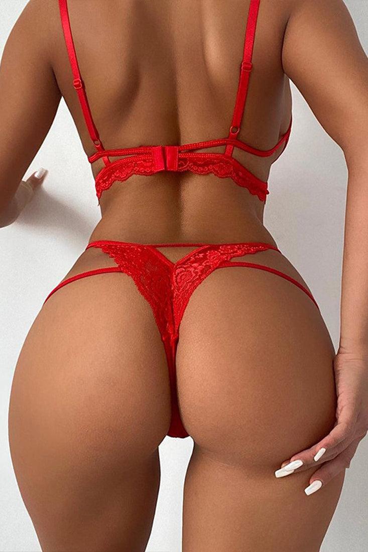 Sexy Lace 2pc Lingerie Set Thong Under Boob - AMIClubwear