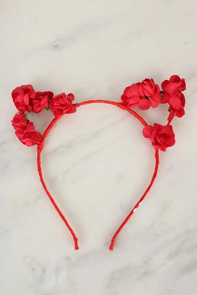 Sexy Red Flower Accent Headband - AMIClubwear