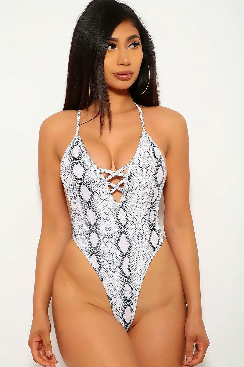 New Snake Print Swimsuit One Piece
