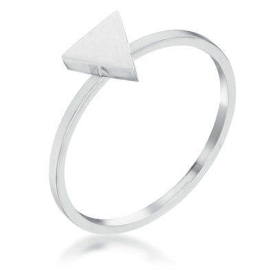 Stainless Steel Triangle Stackable Ring, <b>Size 5</b> - AMIClubwear