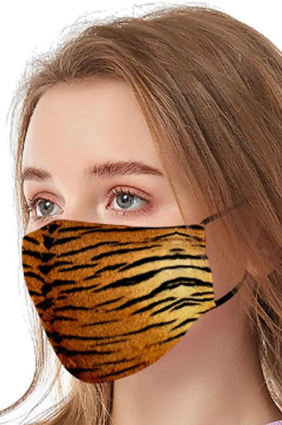 Tiger Brown Washable 1 Piece Face Mask - AMIClubwear