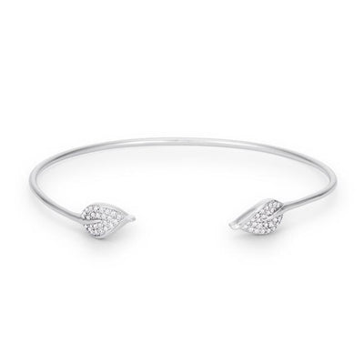 Trendy Rhodium Bracelet with Clear Cubic Zirconia Accents - AMIClubwear