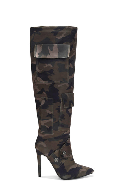 VIRDEN - CAMOUFLAGE Thigh High Boots