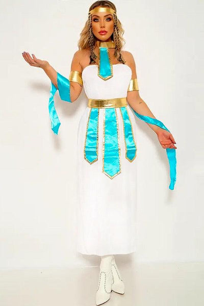 White Mint Egyptian Ruler 5 Piece Costume - AMIClubwear