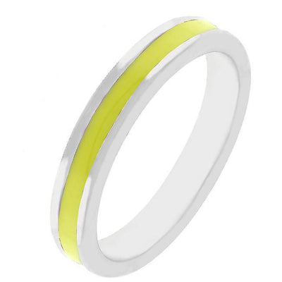 Yellow Enamel Eternity Ring - AMIClubwear