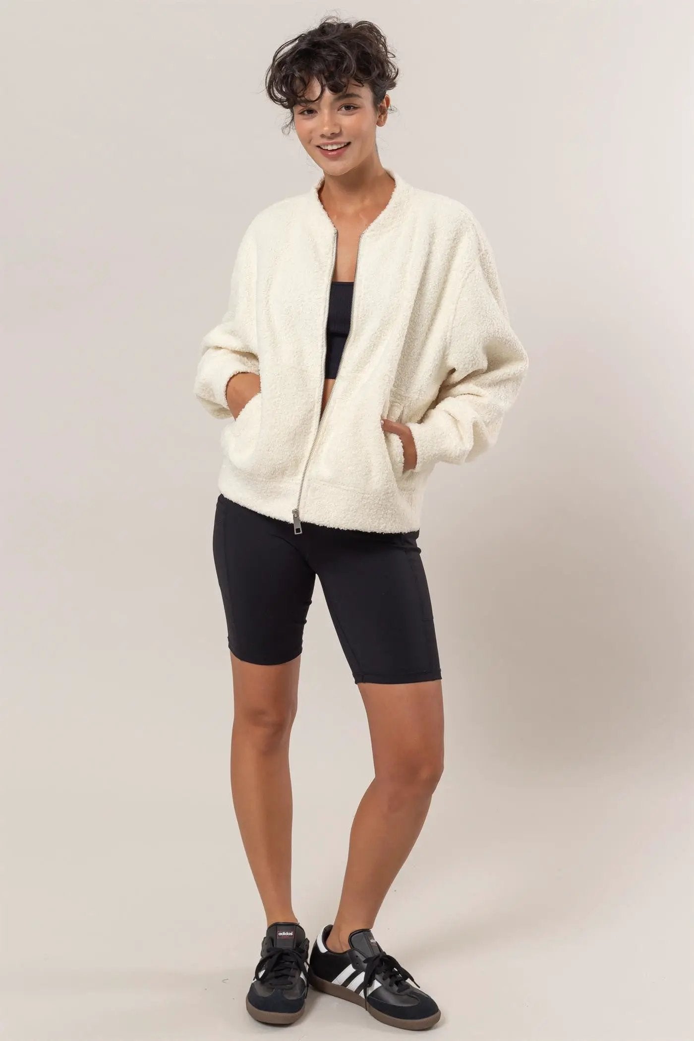 HYFVE Baseball Collar Zip Up Long Sleeve Jacket