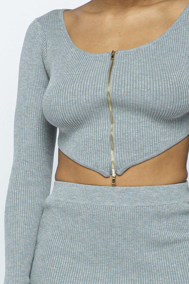 2 Way Zipper Mini Skirt Set - AMIClubwear