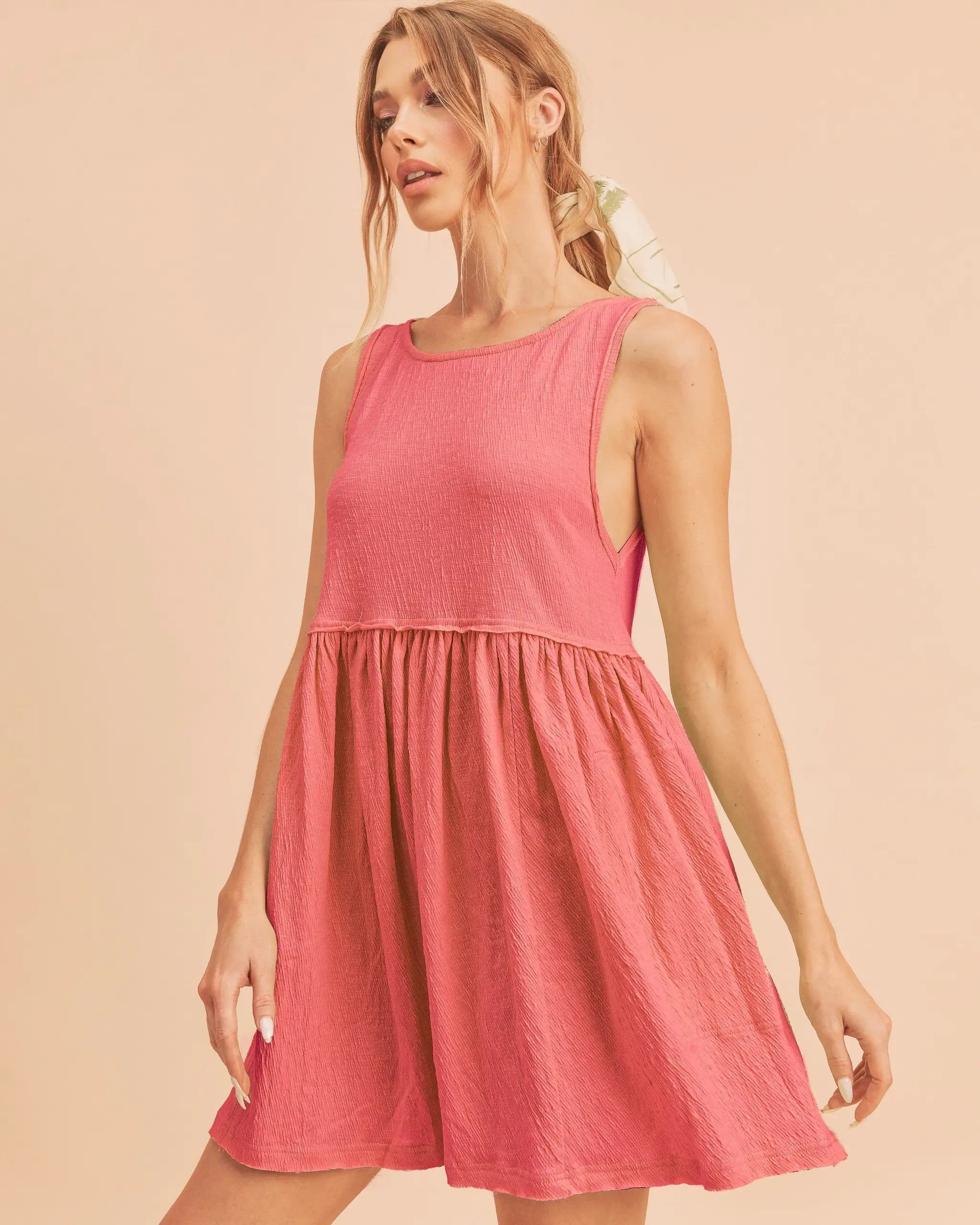 Aemi + Co Round Neck Mini Tank Dress