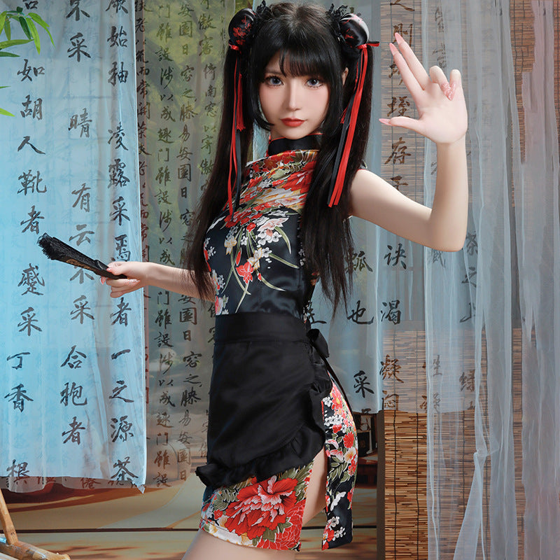 Black Floral Exotic Sexy Geisha Costume