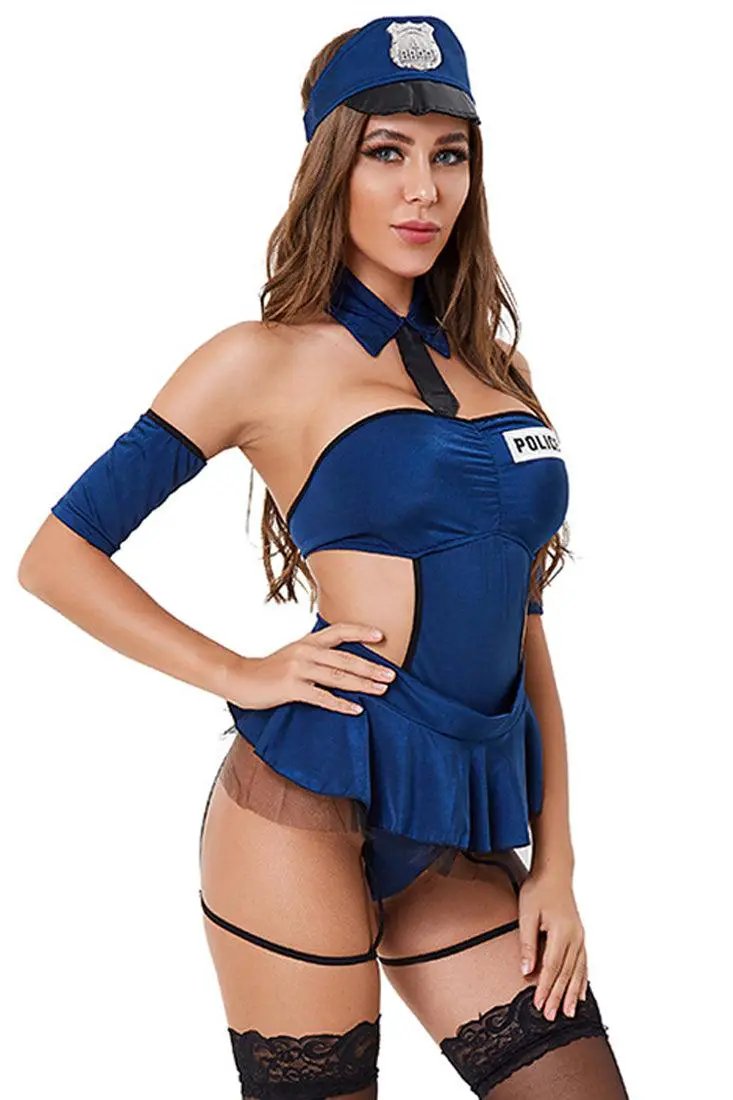 Navy Black Sexy Cop Police Costume