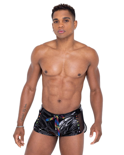 6338 - Men’s Pride Mesh Vinyl Runner Shorts