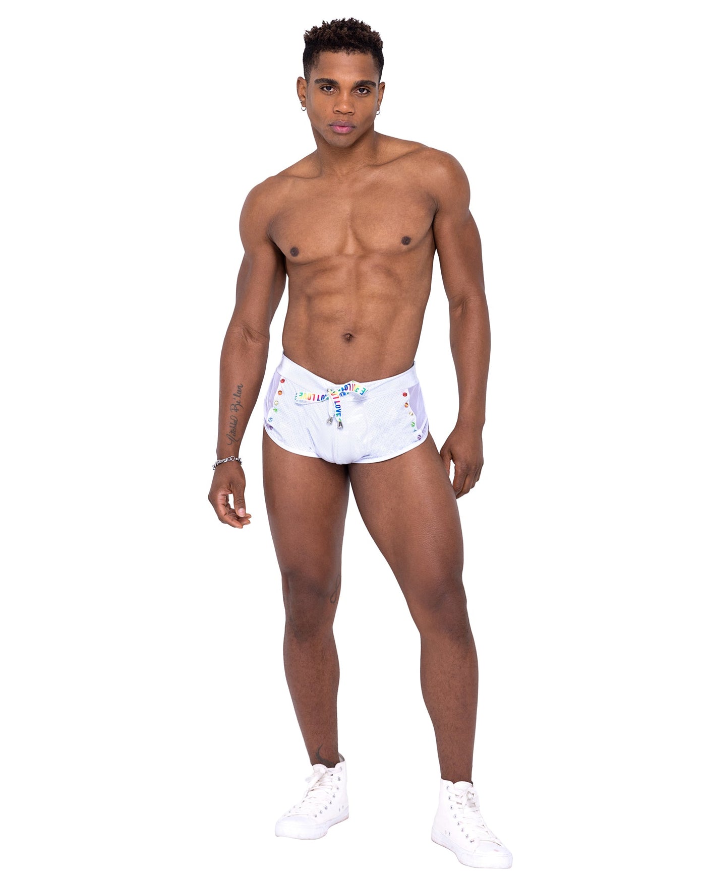 6338 - Men’s Pride Mesh Vinyl Runner Shorts