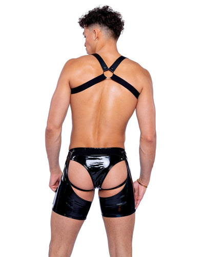 6505 - Pride Faux Leather Studded Harness - AMIClubwear