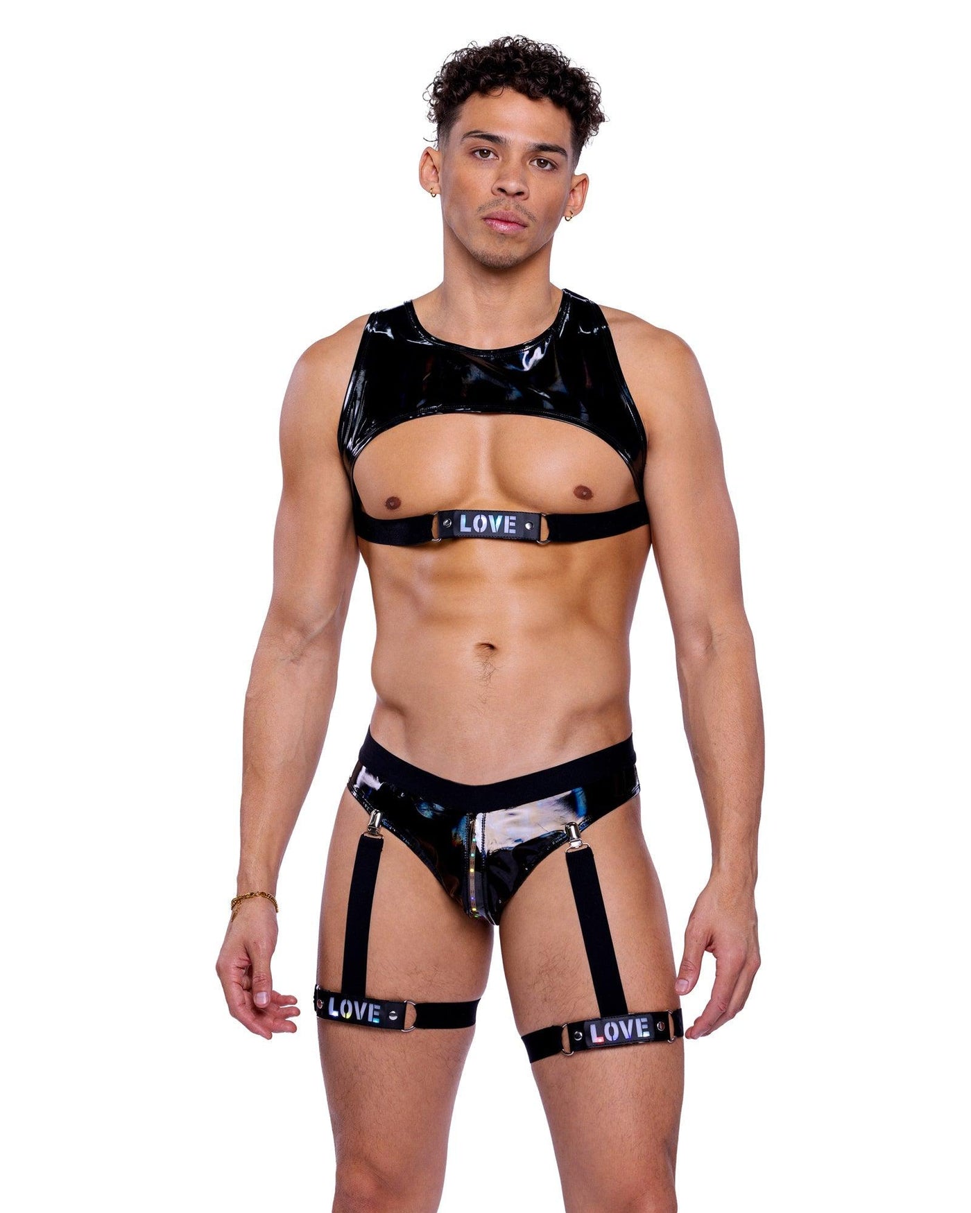 6507 - Pride Cropped Vinyl Top - AMIClubwear