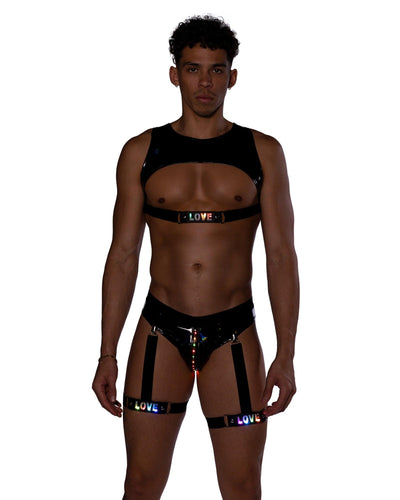 6507 - Pride Cropped Vinyl Top - AMIClubwear