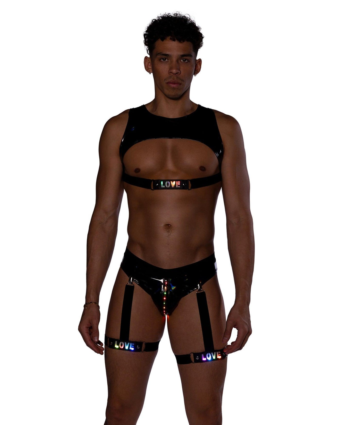 6508 - Pride Vinyl Light-Up Shorts - AMIClubwear