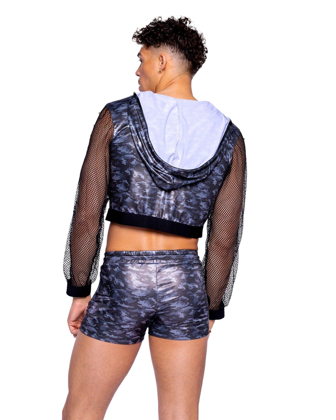 6526 - Shimmer Camouflage Shorts - AMIClubwear