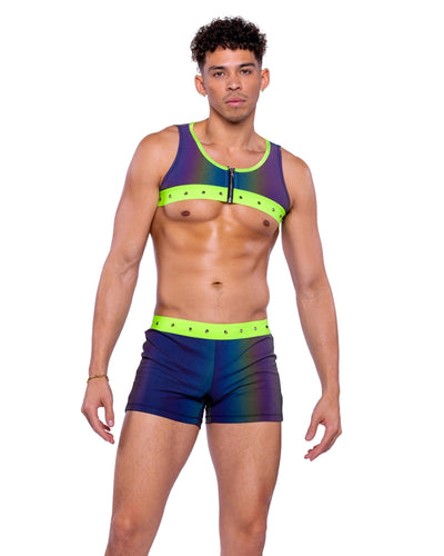 6536 - Reflective Shorts with Stud Details - AMIClubwear