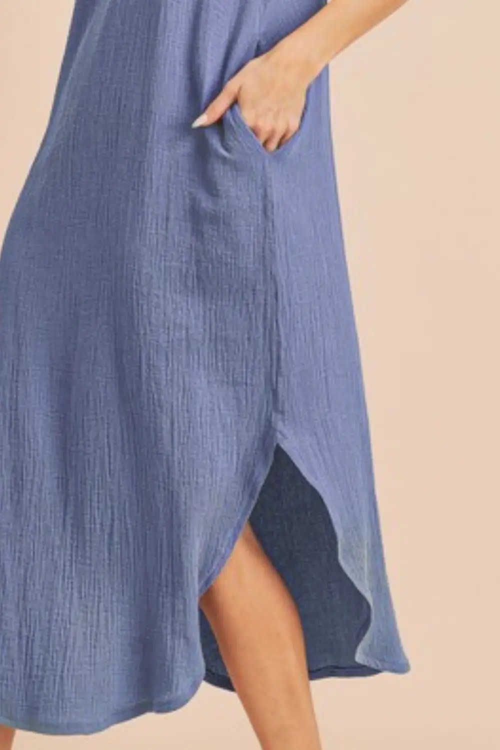Aemi + Co Round Neck Midi Tank Dress with Pockets