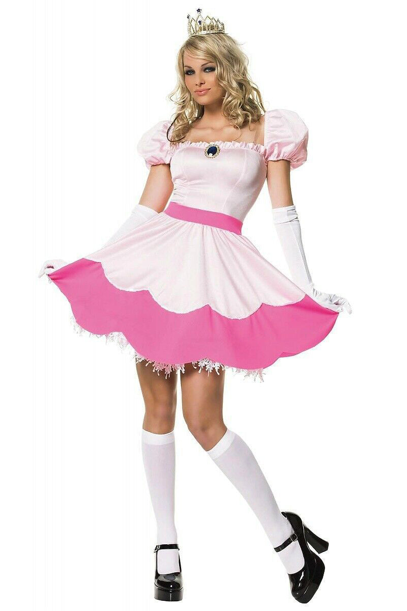 Pink Video Game 3Pc Sexy Peachy Princess Costume