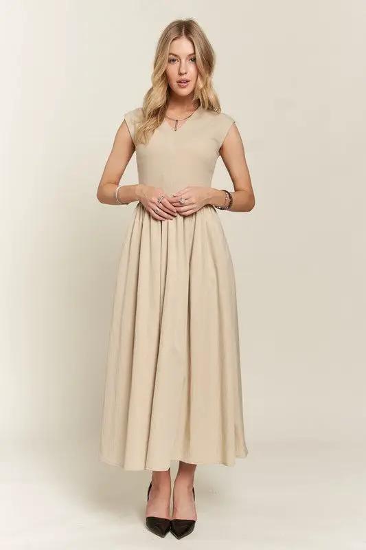ADORA V-Neck Cap Sleeve Dress