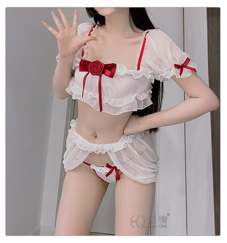 White Red Ruffle 3Pc Sexy It Clown Costume