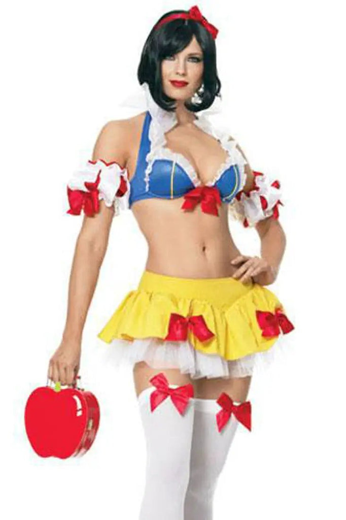 Blue Yellow Red 4Pc Sexy Snow White Princess Costume