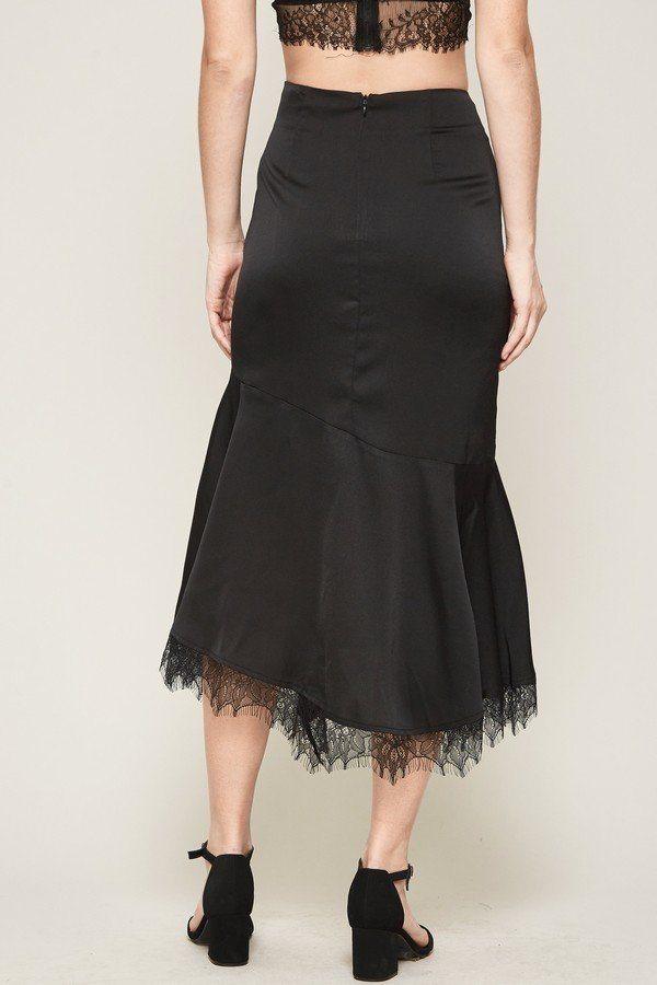 A Solid Woven Midi Skirt - AMIClubwear