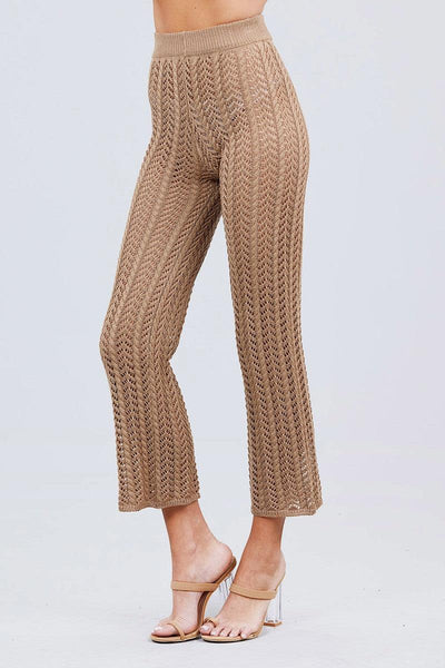 Flare Long Fishnet Sweater Pants - AMIClubwear