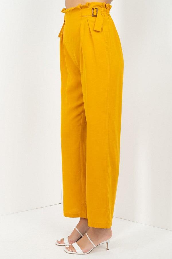 High Waist Paperbag Wide Pants - AMIClubwear