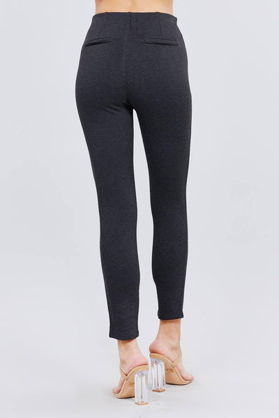 Waist Elastic Band Ponte Pants - AMIClubwear