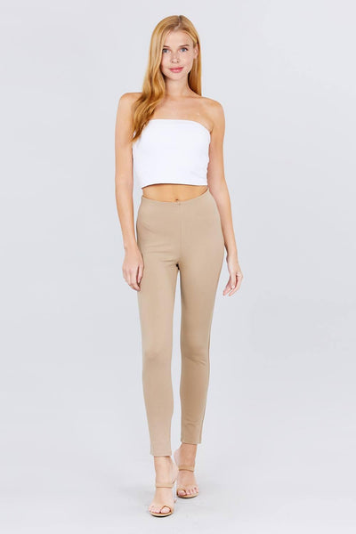 Waist Elastic Band Ponte Pants - AMIClubwear