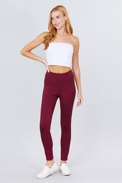 Waist Elastic Band Ponte Pants - AMIClubwear