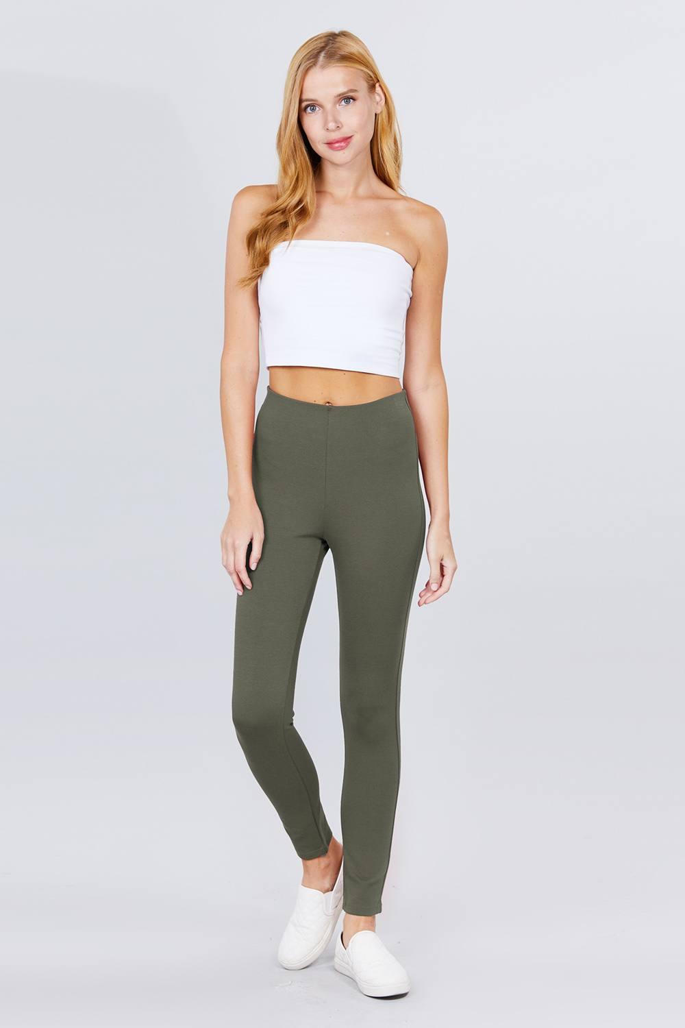 Waist Elastic Band Ponte Pants - AMIClubwear